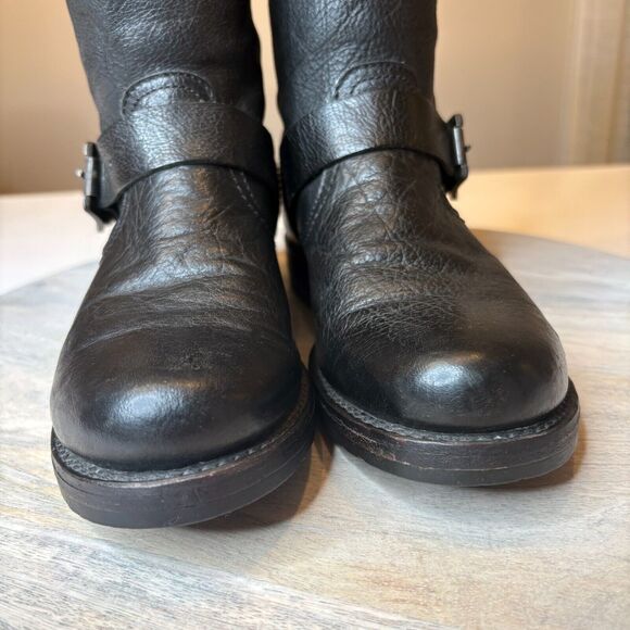 Frye Women's Veronica Slouch Round Toe Black Leather Riding Boots US Size 6.5‎ B - Picture 11 of 13